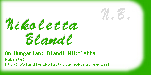 nikoletta blandl business card